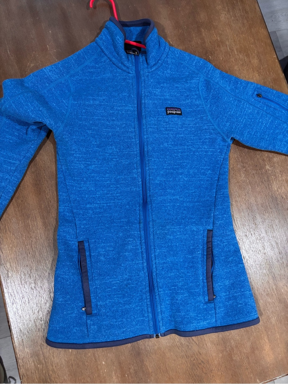 Patagonia Blue Full‑Zip Heathered Fleece Jacket
